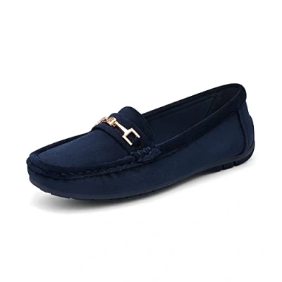 Abbildung von DREAM PAIRS Damen Loafer Bequeme Mokassins Slippers Niedrige Schuhe Faltbare Klassische Blue Suede 39 (EUR) SDLS2205W NEW E