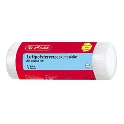 Abbildung von Herlitz Luftpolsterfolie, gerollt, 1 Rolle, im Polybeutel, 5 m x 40 cm