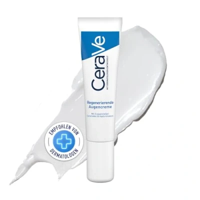 Abbildung von CeraVe Regenerierende Augencreme gegen Augenringe und Schwellungen, Augenpflege für normale bis trockene Haut, Mit Hyaluron 3 essenziellen Ceramiden, 14 ml