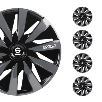 Abbildung von Sparco SPC1491BKGR wheel covers Lazio 14 inch black/grey