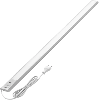 Abbildung von Oktaplex Riva Unterbauleuchte LED 90cm dimmbar warmweiß 730lm flach Küchenbeleuchtung mit Sensor Unterschrankleuchte 10W silber