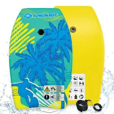 Abbildung von Schildkröt Bodyboard M Leichtes Schwimmbrett mit hohem Auftrieb und Fangriemen 68 x 43 cm perfektes Surfbrett für Surf Anfänger sommerlichen Wasserspaß max. Nutzergewicht: 60 kg