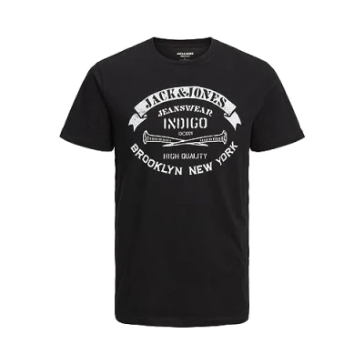 Abbildung von JACK &amp; JONES Herren Rundhals T Shirt JJEJEANS Regular Fit S M L XL XXL Cotton, Größe:L, Farbe:Black 12232972