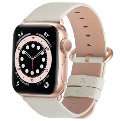 Abbildung von Fullmosa kompatibel mit Apple Watch SE Armband 40mm Series 10 42mm 9 8 7 41mm, Ledderarmband für iwatch 6/5/4 40mm, 3/2/1 38mm, Leder Ersatzarmband Band Damen Herren,