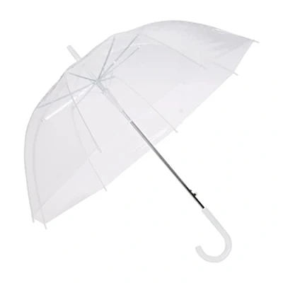 Abbildung von Amazon Basics Rund Glockenschirm, Transparent, Mittel