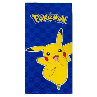 Abbildung von Theonoi Kinder Handtuch Saunatuch Strandtuch Duschtuch Badetuch 70 x 140 cm Geschenk Jungen Mikrofaser (Pokemon Voltage)