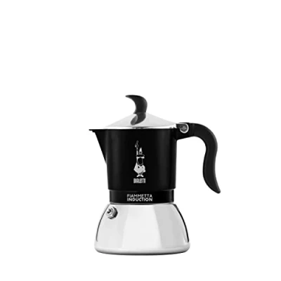 Abbildung von Bialetti Fiammetta Induktions Kaffeemaschine, 2 Tassen (100 ml), für alle Herdarten geeignet, elegantes Design, schwarz