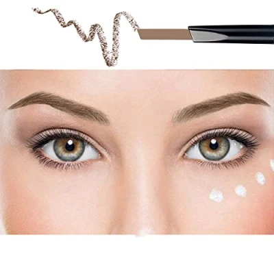 Abbildung von ANIFER Augenbrauenstift Hellbraun Wasserdichtes, automatisch einziehbares, langlebiges Make up mit zwei Enden (hellbraun/Light Brown # 4)