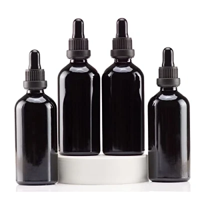 Abbildung von YIZHAO Pipettenflasche 100ml Schwarz, Apothekerflasche mit [Dropper Pipette Glas], Tinktur Flaschen für Ätherische Öl,Parfümöle,Aromatherapie,Düfte,Flüssigkeit 4Pcs