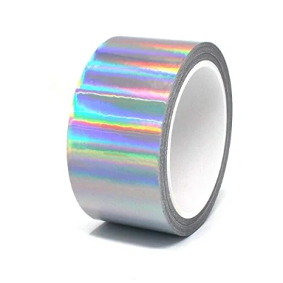 Abbildung von (1,39/m) 10 Meter Hologramm Zierstreifen Basteln Möbel Auto Motorrad Modellbau Deko Dekorstreifen Klebestreifen selbstklebend DIY (Hologramm Silber, 30mm Breite)