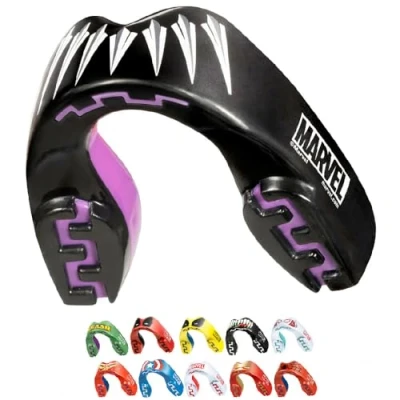 Abbildung von Marvel Black Panther Sport Zahnschutz Erwachsene und Kinder Mundschutz Für alle Vollkontakt Sportarten einschließlich Rugby, MMA, Kampfsport, Kickboxen, Judo, Hockey &amp; Boxe