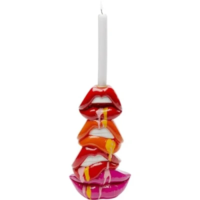 Abbildung von KARE Kerzenständer Lips, Höhe 30 cm, Polyresin, rot