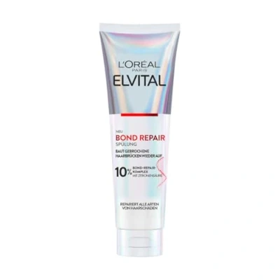 Abbildung von L&#039;Oréal Paris Elvital Bond Repair Spülung, Conditioner gegen Haarschäden, Haarreparatur &amp; Schutz, für weniger Haarbruch, mehr Geschmeidigkeit Glanz, mit Komplex und Zitronensäure,150ml