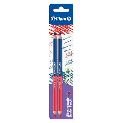 Abbildung von Pelikan 811118 Buntstifte (dick, dreieckig) 2 Stück rot und blau