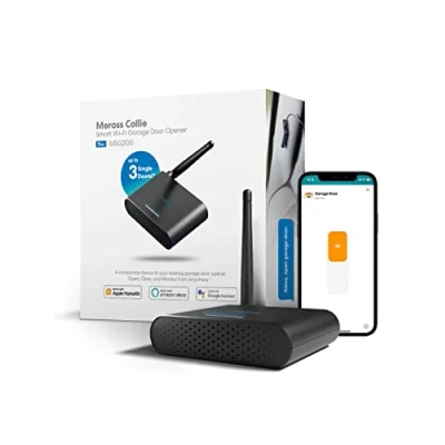 Abbildung von meross Smart Garagentoröffner funktioniert mit Apple HomeKit, Externe Antenne und bis zu 3 einzelne Türen, APP Steuerung, Kompatibel Siri Alexa, Google Assistant, 2,4 GHz