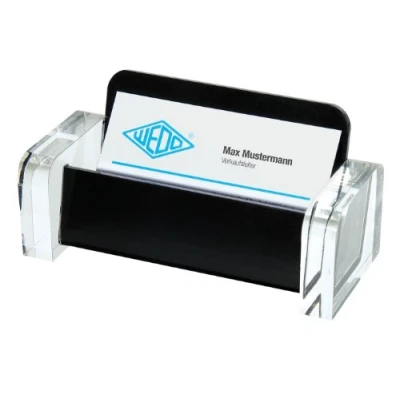 Abbildung von Wedo 0604401 Visitenkartenhalter Acryl glasklar schwarz Exclusiv