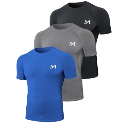 Abbildung von MEETYOO Herren Mu27t Shirt, Schwarz+blau+grau short, L EU