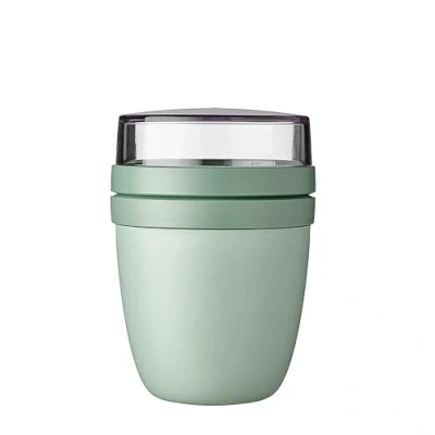 Abbildung von Mepal Müslibecher to go praktischer Joghurtbecher Unterteilung für Joghurt &amp; Müsli Geeignet Gefrierschrank, Mikrowelle Spülmaschine 500 ml + 200 Nordic sage