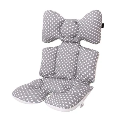Abbildung von Universale Sitzauflage Sitzeinlage Babyschale Sportsitz Sitzpolster Baumwolle Atmungsaktiv für kinderwagen Buggy (Grauer Punkt)