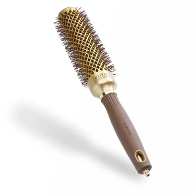 Abbildung von Olivia Garden Expert Blowout Speed Gold &amp; Braun 35 Keramik Rundbürste mit extra langem Barrel für 25% schnellere Blowouts