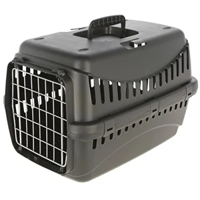 Abbildung von Kerbl Pet 81332 Transportbox Expedion Eco Metalltüre 45x30x30cm, schwarz, 1 kg