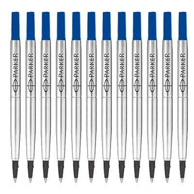 Abbildung von Parker Ersatzminen für Tintenroller mittlere Spitze blaue QUINK Tinte 12 Stück