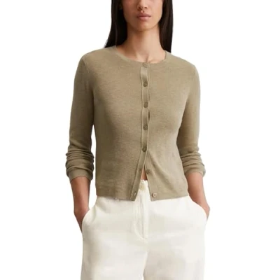 Abbildung von Marc O&#039;Polo Damen Cardigan mit Knopfleiste Slim Fit, Beige (Summer Sand), L