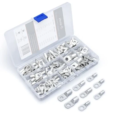 Abbildung von Wirefy Rohrkabelschuhe Set Ringkabelschuhe aus Verzinntem Kupfer geeignet als Kabelverbinder für Kfz Kabelschuhe 6mm2, 10mm2, 16mm2 &amp; 25mm2 Ringösen M8 M6 120 Stück