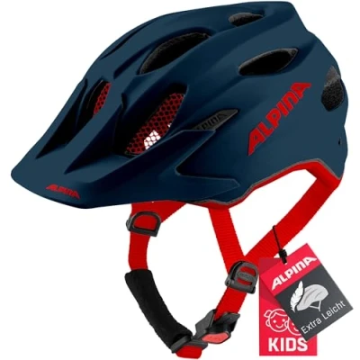 Abbildung von ALPINA CARAPAX JR. Leichter, Robuster &amp; Sicherer Fahrradhelm Mit Fliegennetz Optionalen LED Licht Für Kinder, indigo matt, 51 56 cm