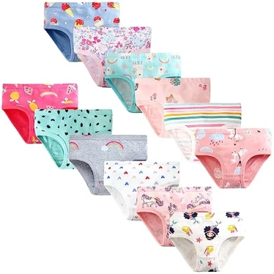 Abbildung von Adorel Mädchen Unterhosen Slips Reine Baumwolle 12er Pack Herzchen &amp; Meerjungfrau Früchte 134 140 (Herstellergröße 150)