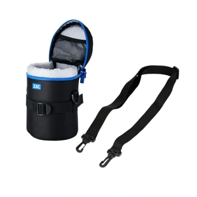 Abbildung von JJC Deluxe Objektiv Tasche mit 1 x Umhängeband, Wasserabweisend, Schwarz, passt Durchmesser und Höhe unter 100 165mm (3.9 6.5“)