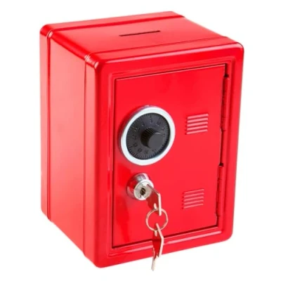 Abbildung von Idena 50035 Spartresor, 120 x 100 160 mm, rot, mit Schlüssel und mechanischem Zahlenschloss