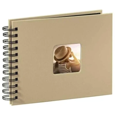 Abbildung von Hama Fotoalbum 24x17 cm (Spiral Album mit 50 schwarzen Seiten, Fotobuch Pergamin Trennblättern, zum Einkleben und Selbstgestalten) beige