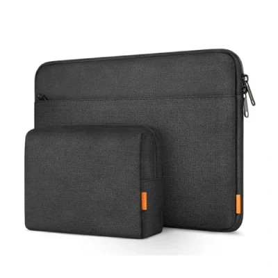 Abbildung von Inateck 15.6 Zoll Laptoptasche 15 Hülle Tasche Notebook Sleeve Schutzhülle Case, spritzwassergeschützt, mit Zubehörtasche, Schwarz