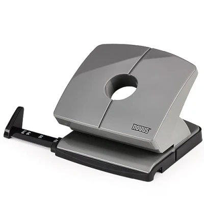 Abbildung von NOVUS Locher B220 Color ID 2.0 (20 Blatt Lochleistung, fest einrastende Anschlagschiene, Funktionsteile aus Metall) smart grey