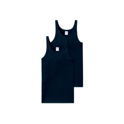 Abbildung von Schiesser 2ER PACK ÄRMELLOS Unterhemd/shirt, Herren, Größe: Medium, Blau
