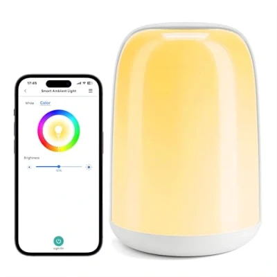 Abbildung von meross Smart LED Tischlampe Touch Dimmbar Funktioniert mit Apple HomeKit, RGBWW WLAN Nachtlampe für Schlafzimmer Wohnzimmer Typ C Schnittstelle, Alexa und Google Home