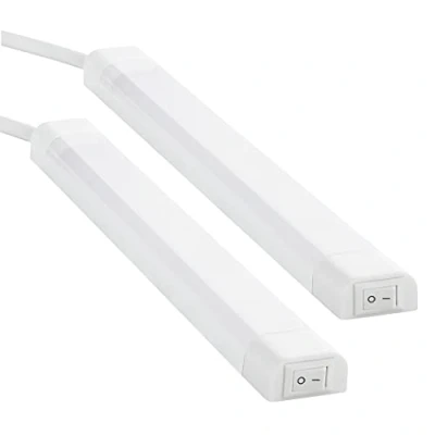 Abbildung von SEBSON LED Unterbauleuchte Küche 30cm 2er Set 4000K Neutralweiß, Lichtleiste mit Stecker und Schalter 230V, Indirekte Beleuchtung, Schrankbeleuchtung 24x13x300mm