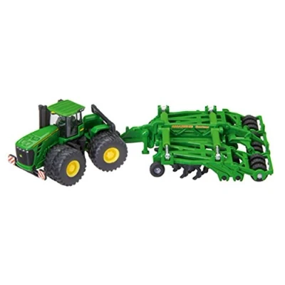 Abbildung von siku 1856, John Deere 9630 Traktor mit Amazone Centaur Grubber, 1:87, Metall/Kunststoff, Grün, Hochklappbare Grubberelemente