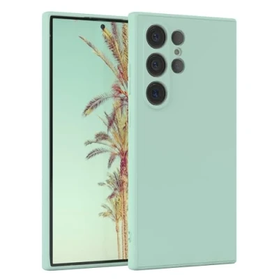 Abbildung von EAZY Case Silikonhülle für Samsung Galaxy S24 Ultra Hülle Silikon Grün weich stoßfeste Handyhülle Schutzhülle mit Kameraschutz Dünn Premium Schutz Cover Bumper in Mint