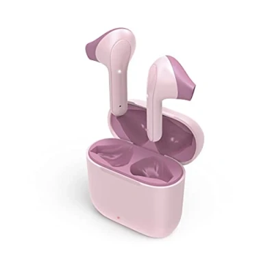 Abbildung von Hama Bluetooth Kopfhörer „Freedom Light“ (True Wireless In Ear mit Mikrofon, Earbuds Ladestation, Laufzeit 28 h, kabellose Spracherkennung und Touch Control) pink