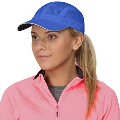 Abbildung von TrailHeads Cap Damen zum Joggen Race Day Performance Cappy Frauen Leichte &amp; Schnell Trocknende Sport Sommer aus Mesh mit Reflektierendem Rand kühles blau