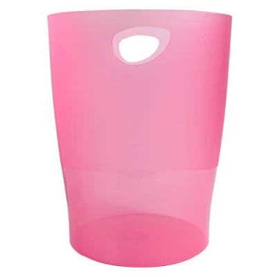 Abbildung von Exacompta 45354D ECOBIN Papierkorb 15 Liter mit Griffen. Eleganter und robuster Mülleimer im modernen Design himbeer