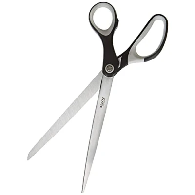 Abbildung von Leitz Titan Schere, Hochwertige Haushaltsschere mit ergonomischem Griff, Klingen aus rostfreiem Stahl, Für zu Hause, Büro und Schule, Länge 26 cm, Schwarz, 54186095
