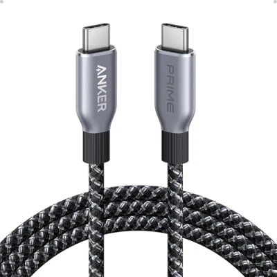 Abbildung von Anker Prime USB C auf Kabel, 240W 180cm Schnellladekabel C, Upcycled Nylon im Flecht Design, 100 Jahre Haltbarkeit, 2.0 Kabel für iPhone 16/16 Pro/16 Pro Max/16 Plus, MacBook, Galaxy S24