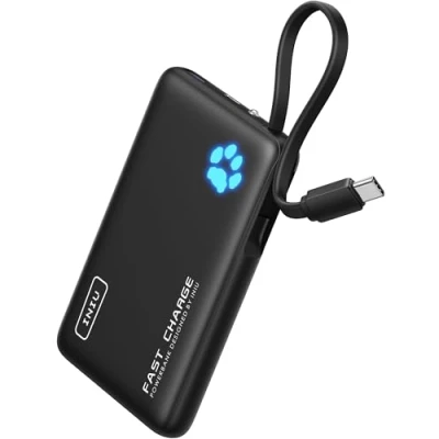 Abbildung von INIU Power Bank, Minigröße 45W 10000mAh PowerBank mit Integriertem USB C Kabel, PD3.0 QC4.0 In&amp;Out, Klein Aber Stark Externe Handyakkus für iPhone 16 15 14 13 12 Pro Max Mini Samsung S23 iPad