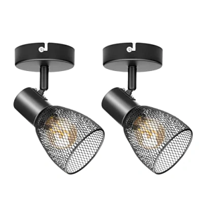 Abbildung von Dehobo E14 Wandlampe Vintage Verstellbare Metall Schwarz Wandleuchte Wandspot max.40W Innen mit Retro Design für Schlafzimmer Wohnzimmer Esszimmer Balkon Loft Nicht Leuchtmittel