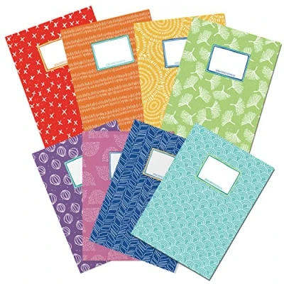 Abbildung von Papierdrachen 8 hochwertige Heftumschläge aus Papier für Kinder DIN A4 Motiv Regenbogen Heftschoner Heftumschlag 250g/m² Set Nummer 1