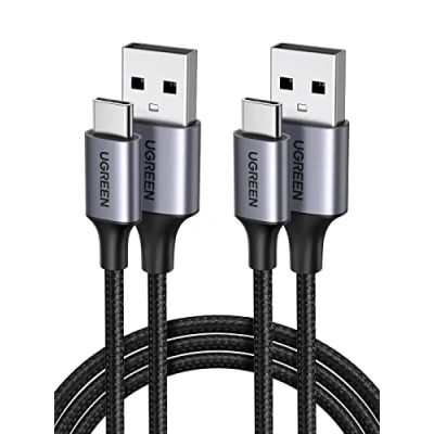 Abbildung von UGREEN USB C Kabel 2 Stück auf Nylon Geflochten Ladekabel kompatibel mit S24 Ultra S24+ S23 S22 S10 A73 A72 A53 P60 Lite iPhone 15 Pro Max(1M)