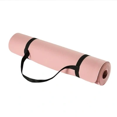 Abbildung von Amazon Basics Trainings /Yogamatte mit Tragegurt, 0.6 cm dick, aus thermoplastischem Elastomer (TPE), Rosa